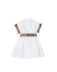 Abito bianco con dettagli check Burberry