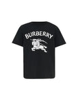 T-shirt nera con dettaglio logo Burberry stampato