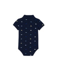Body blu con dettagli logo Lacoste