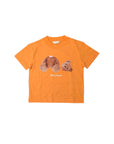 T-shirt arancione con stampa orso Palm Angels