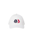 Cappello con visiera bianco con logo Moncler cucito
