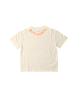 T-shirt panna con stampa logo Palm Angels arancione