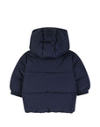 Piumino blu con patch logo Boss cucito frontale