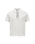 Polo bianca con dettaglio gommato logo Moncler
