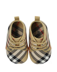 Scarpa culla beige con stampa check Burberry