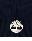 Cappello blu con logo Timberland cucito a contrasto bianco