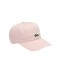 Cappello rosa con visiera e logo Lacoste cucito