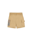 Bermuda beige con tasconi con stampa check Burberry