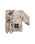 Giacca camicia beige baby con dettagli ruches e logo Fendi
