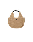 Borsa in paglia beige con dettagli logo Sundek nero