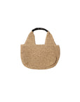 Borsa in paglia beige con dettagli logo Sundek nero