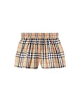 Pantaloncino beige con stampa check Burberry
