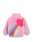 Ecopelliccia rosa con dettagli logo Billieblush sul retro