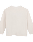 T-shirt bianca manica lunga con dettagli logo Billieblush frontali
