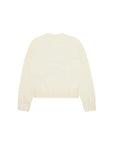 Maglione beige con logo Burberry ad intarsio e contrasto frontale