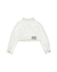 Giubbino in jeans bianco cropped Monnalisa