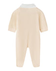 Tutina beige in felpa con orso applicato e dettagli Nanan