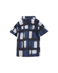 Camicia mezze maniche blu con logo Givenchy sul retro