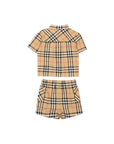 Completo camicia e bermuda check Burberry