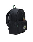 Zaino nero con dettaglio patch cucito Lacoste