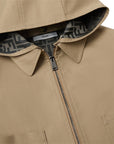 Giacca giubbino beige con dettaglio logo FF Fendi all'interno