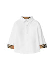 Camicia bianca baby con dettagli check Burberry
