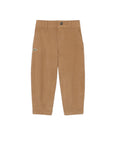 Pantalone a costine mattone con patch logo Lacoste