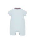 Pagliaccetto azzurro con patch logo Moncler