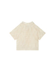 Camicia beige mezze maniche con stampa FF Fendi