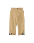 Pantalone beige con dettagli check Burberry