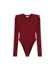 Body bordeaux elasticizzato con dettagli logo Lulu