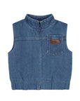 Smanicato, felpa e pantalone blu con stampa logo Timberland