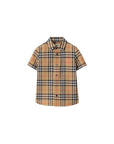 Camicia mezza manica con stampa check Burberry