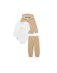 Completo tre pezzi beige con dettagli logo Lacoste