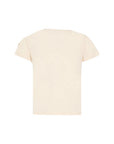 T-shirt panna con logo cucito Moncler