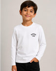 T-shirt bianca manica lunga con logo a contrasto Givenchy
