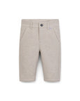 Pantalone in panno beige con dettagli logo Boss