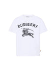 T-shirt bianca con dettaglio logo Burberry stampato