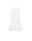 Abito bianco con patch logo Lacoste