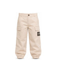 Pantalone beige con patch logo Fendi