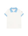 Polo bianca con dettagli logo Moncler