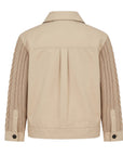 Cardigan giubbino beige con dettagli logo Fendi