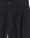 Pantalone in fresco lana nero con patch logo cucito Givenchy