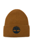 Cappello marrone con logo Timberland cucito a contrasto blu