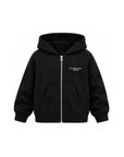 Felpa nera con zip e cappuccio con stampa logo Givenchy a contrasto