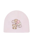 Cappello in ciniglia rosa con stampa orsetto e palloncini Nanan