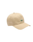 Cappello beige con visiera e logo Lacoste cucito