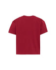 T-shirt rossa cropped con stampa logo Givenchy a contrasto