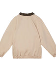 Giacca camicia beige con patch logo Fendi cucito frontale