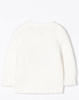 Maglione bianco baby con logo Ralph Lauren e bandiera americana frontale